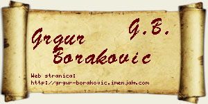Grgur Boraković vizit kartica